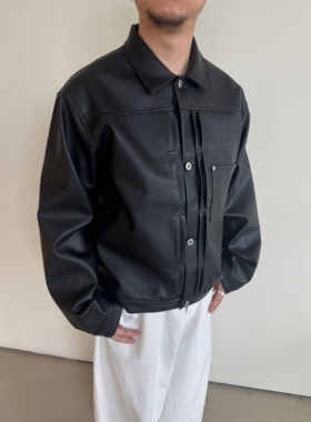 Anniehall25fw leather jacket复古水洗哑光type1款式皮夹克外套