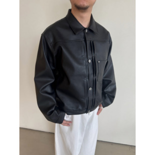 Anniehall25fw leather jacket复古水洗哑光type1款式皮夹克外套