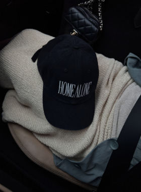 Anniehall25fw 「home alone」水洗复古刺绣鸭舌帽棒球帽显头小