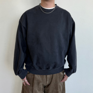 neck水洗定制蜡染圆领破坏做旧卫衣 crew Anniehall24fw batik