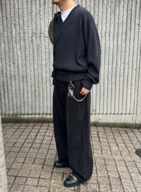 Anniehall25fw wool-like trousers秋冬复古加厚中缝毛呢花呢西裤