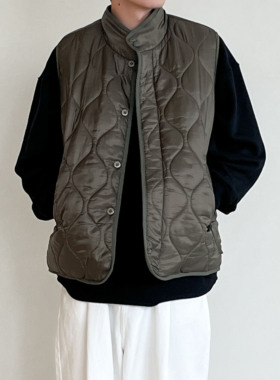 Anniehall military quilted vest复古绗缝马甲背心夹棉保暖秋冬