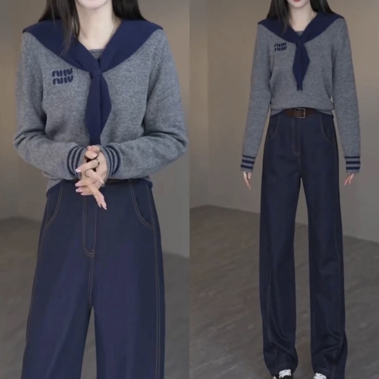 秋冬长袖针织上衣拉链哺乳衣