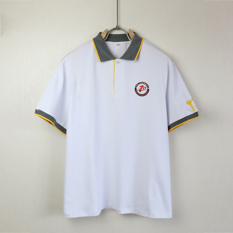 来图订做夏装翻领短袖t恤衫纯棉短裤北京三家店铁路中学校服同款