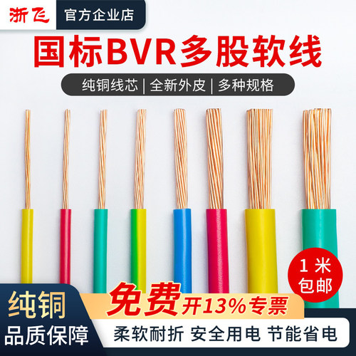 中策国标BVR纯铜软线家装接地线