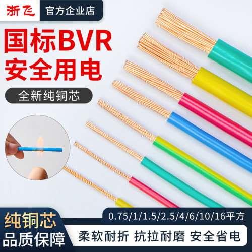 中策国标BVR多股铜芯软线地线
