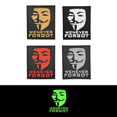 面具人V字仇杀队面具PVC臂章 士气章 补丁FORGOT魔术贴章