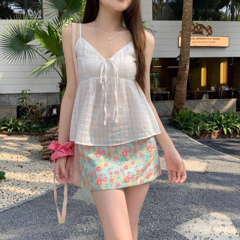 小碎花半身裙女夏季高腰显瘦字裙