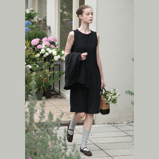 精纺羊毛真丝毛边立体剪裁背心裙 极简设计感 慢呢mannee lab