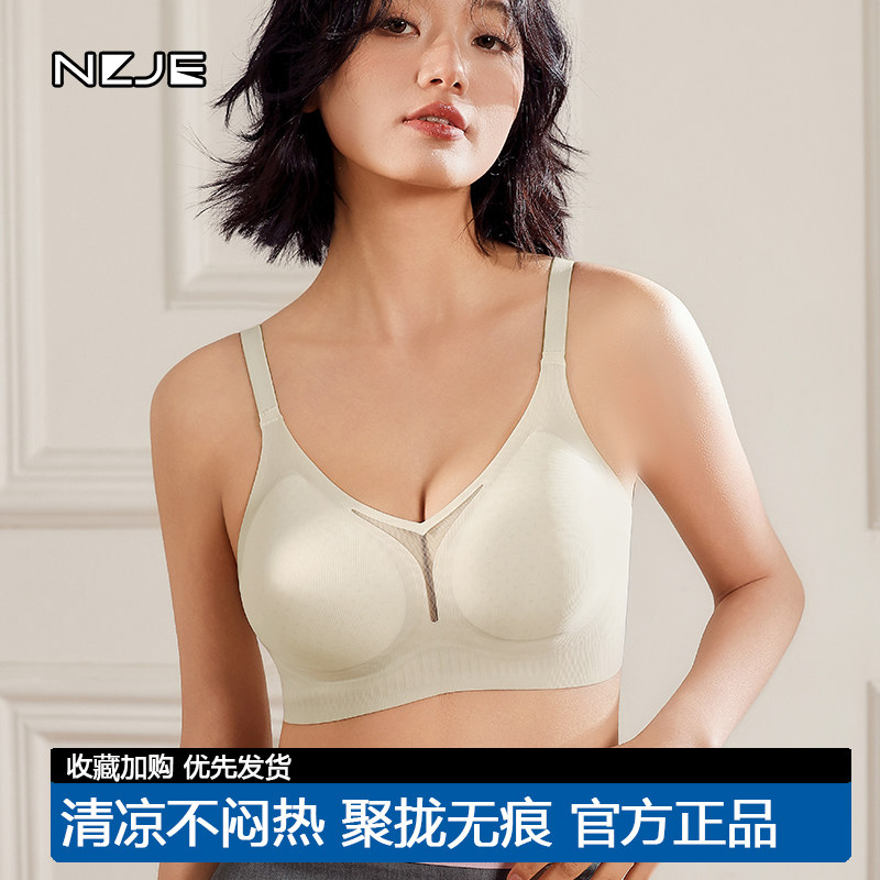 冰丝凉感文胸女夏薄款聚拢无钢圈