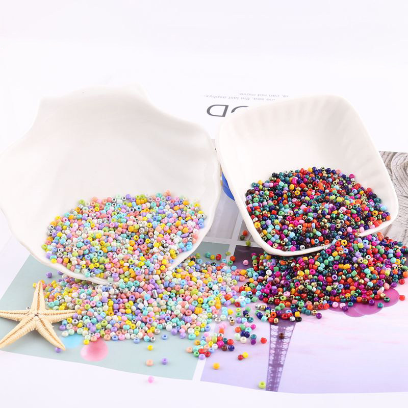 DIY材料 2mm瓷实米珠串珠十字绣玻璃米珠小珠子手链编制配件450克