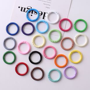 35mm彩色弹簧扣钥匙扣圈环DIY手工制作手机链车挂饰品配件材料