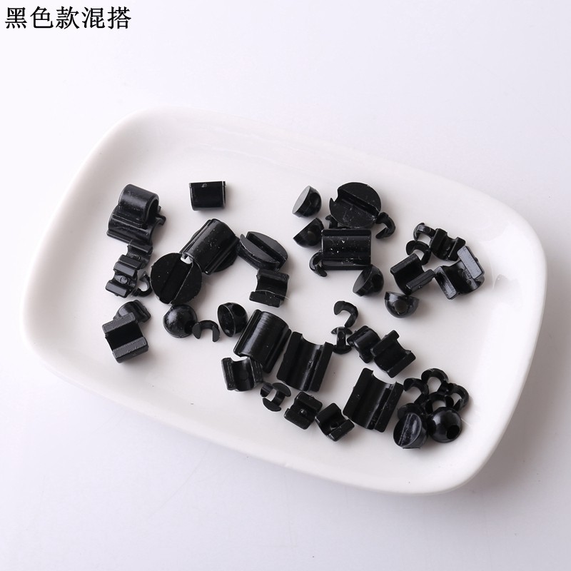 U-SHAPED HAIR ROPE BUCKLE BLACK TRANSPARENT LEATHER BAND BUCKLE HANDMADE DIY HAIR ACCESSORIES HEADWEAR ACCESSORIES HEAD CORD BUCKLE HAIR TIE BUCKLE
