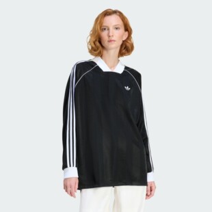 阿迪达斯三叶草女子26年春休闲文化提花球衣长袖T恤KG3711 KD2897