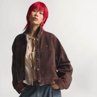 阿迪达斯三叶草女子26年春款纯棉帆布宽松翻领外套KE1069 KC8889