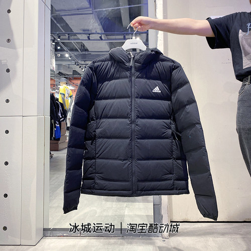 阿迪达斯男连帽休闲运动羽绒服