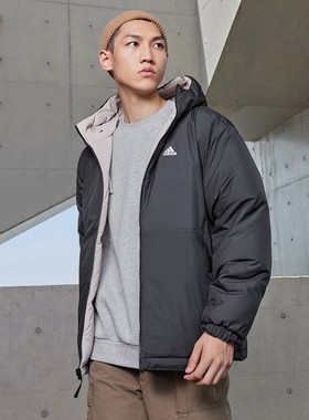 阿迪达斯冬新款男子休闲运动双面穿保暖羽绒服外套IV7570 JM9129