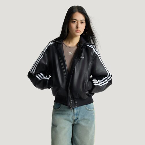 三叶草女子仿皮衣棉服KU6858