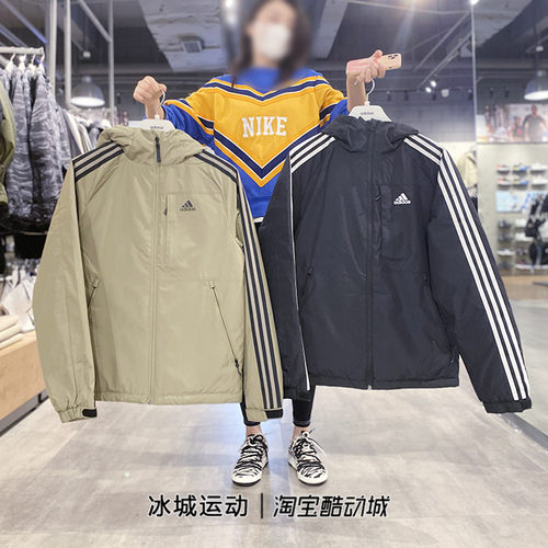 阿迪达斯运动休闲保暖连帽羽绒服