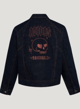 Adidas/阿迪达斯三叶草男子26年情人节款纯棉牛仔刺绣外套 KT6338