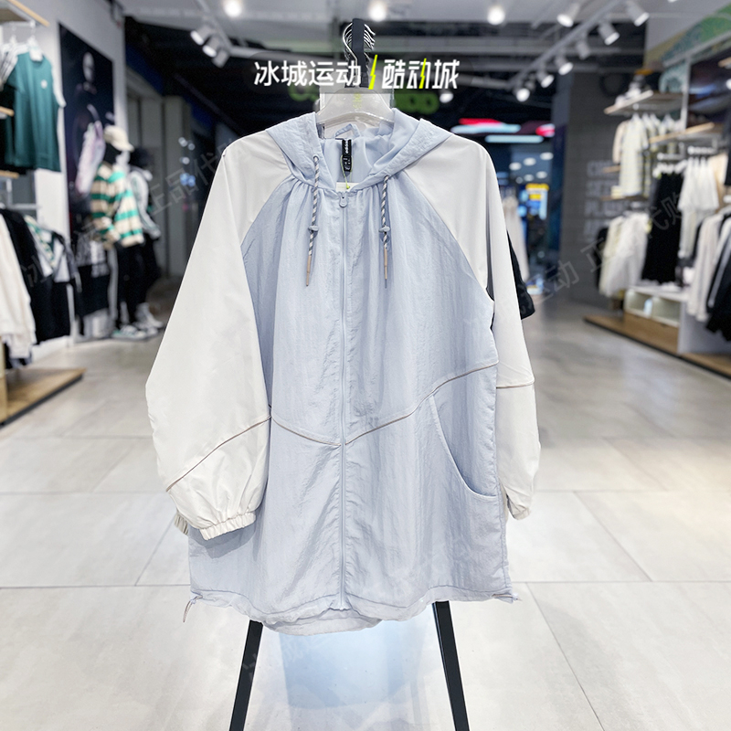 Adidas/阿迪达斯Neo女子春款休闲梭织中长款防风夹克外套 IK3417 运动服/休闲服装 运动茄克/外套 原图主图