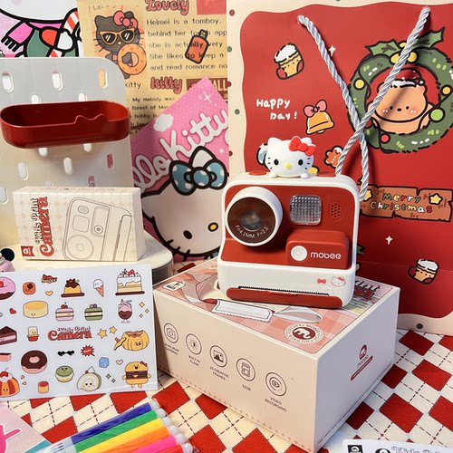 mobee儿童数码照相机可拍照录像打印彩色拍立得宝宝生日礼物玩具