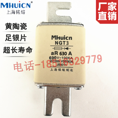 NGT3铭熔上海铭汇NGT4陶瓷保险丝500A1000A快速保护用熔断器690V
