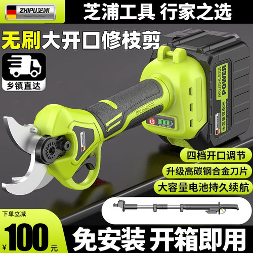 充电式锂电修枝剪园林果树修剪