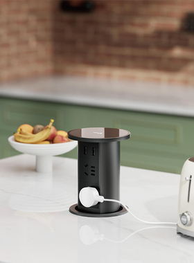 公牛GN-SD204W盒装电动升降插座无线充智能升降桌面嵌入式插排