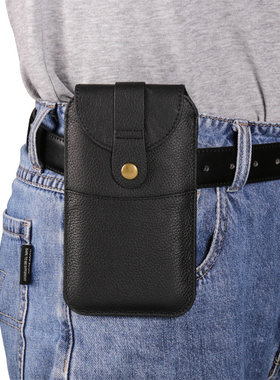 纯真皮苹果16151413穿皮带挂腰包适用iPhone16Promax头层牛皮磁吸