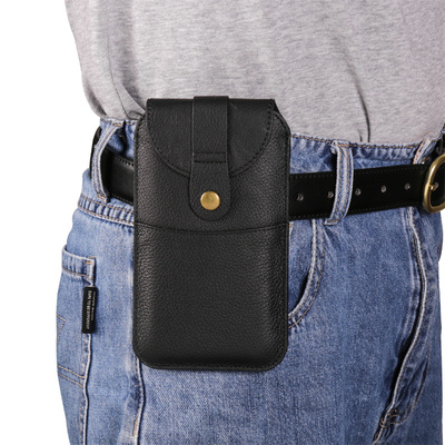 纯真皮苹果16151413穿皮带挂腰包适用iPhone16Promax头层牛皮磁吸翻盖保护套13mini超薄男士皮夹15plus插卡款