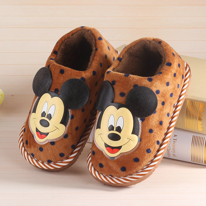 Chaussons enfants en suède pour hiver - semelle caoutchouc - Ref 1015005 Image 1