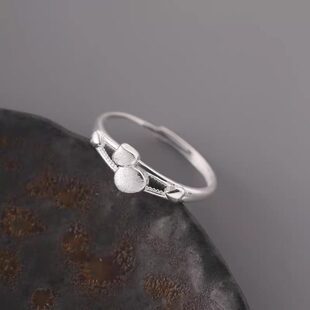 「福禄」足银9999葫芦开口戒指女轻奢本命年好运纯银指环