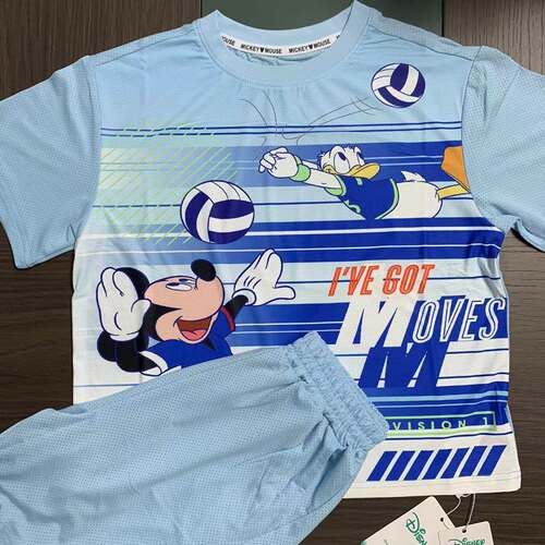 HD1HT3012新款夏季男宝女宝运动居家米奇冰丝速干套装