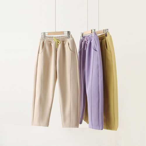 2826新品儿童棉质纯棉纯色户外运动型彩色卫裤