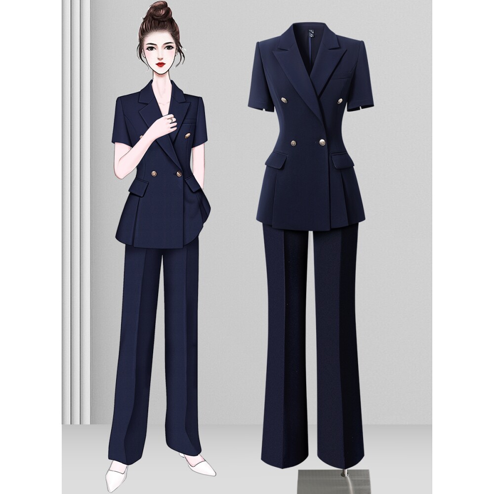 夏季短袖西装套装女2025新款西服正装高级感通勤时尚职业装工作服