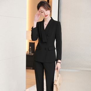 诗璐雅职业套装女冬季气质西装时尚面试正装上班族酒店经理工作服