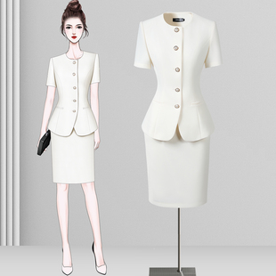 夏天薄款小西装套装女职业气质名媛高级感美容院医美咨询师工作服