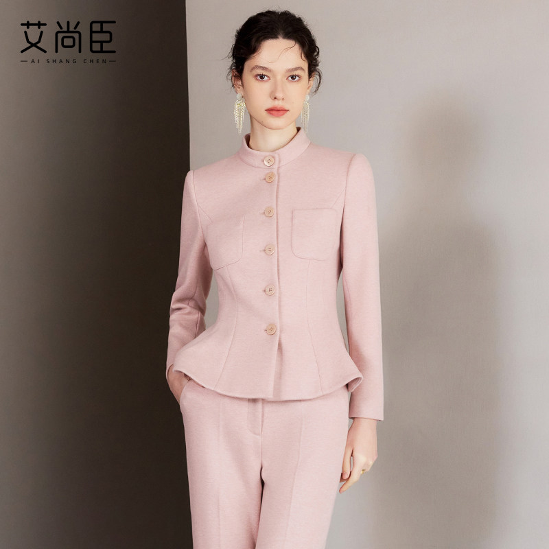艾尚臣法式西装套装女2025冬季新款职业套裤播音主持人高端两件套