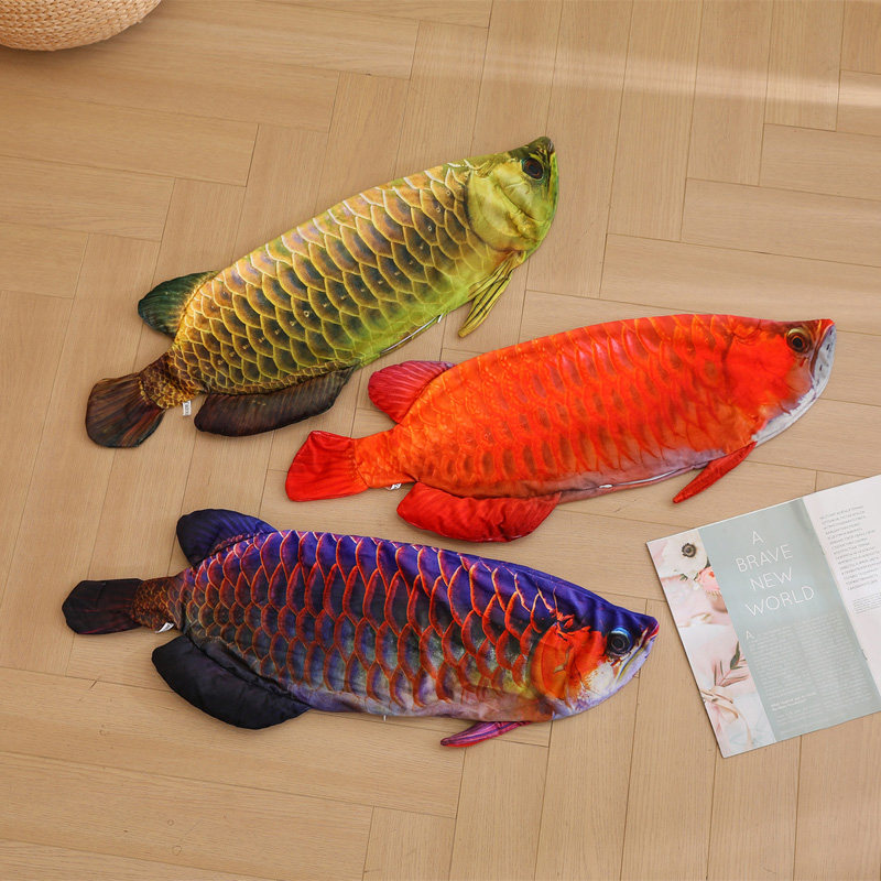 仿真金龙鱼抱枕皮壳半成品皮套毛绒玩具大鱼玩偶布娃娃半成品皮壳