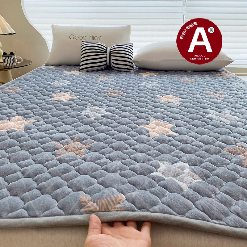 抗菌A类牛奶绒床垫软垫