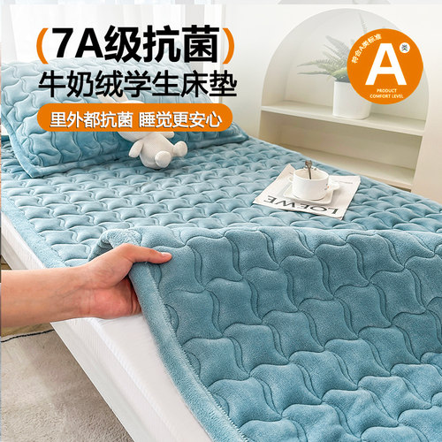 7A级抗菌牛奶绒学生床垫