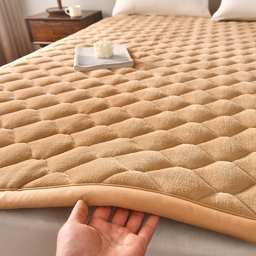 家用羊羔毛加厚保暖牛奶绒床垫