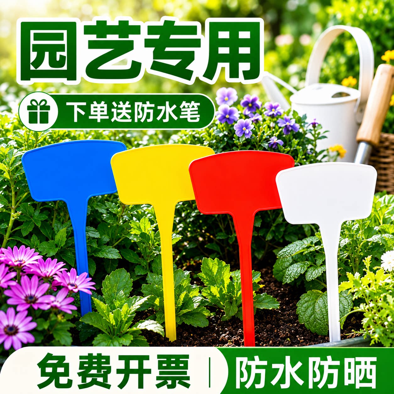 园艺塑料大号植物插地标识牌图片