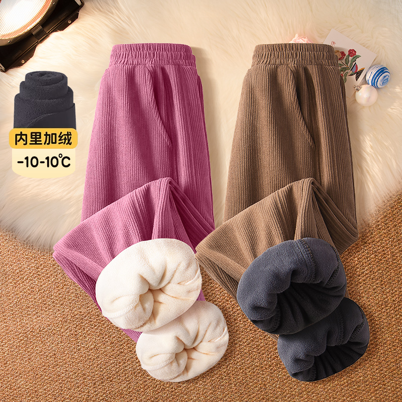 贝菟贝衣加绒裤子灯芯绒裤