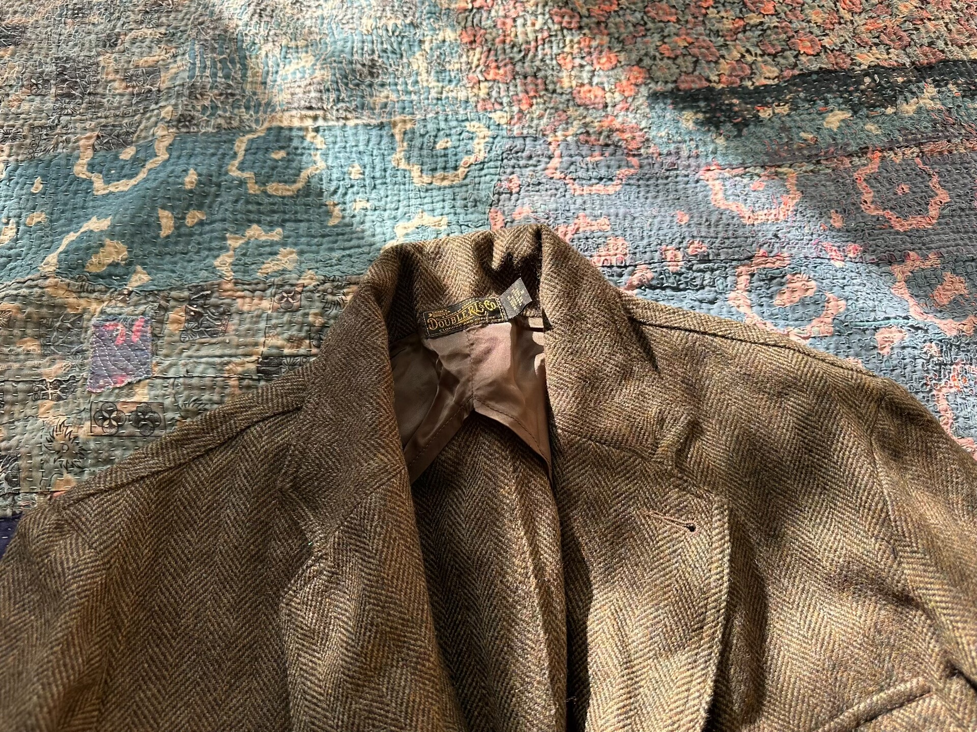 RRL Brown Herringbone Vintage Wool Jacket — back
