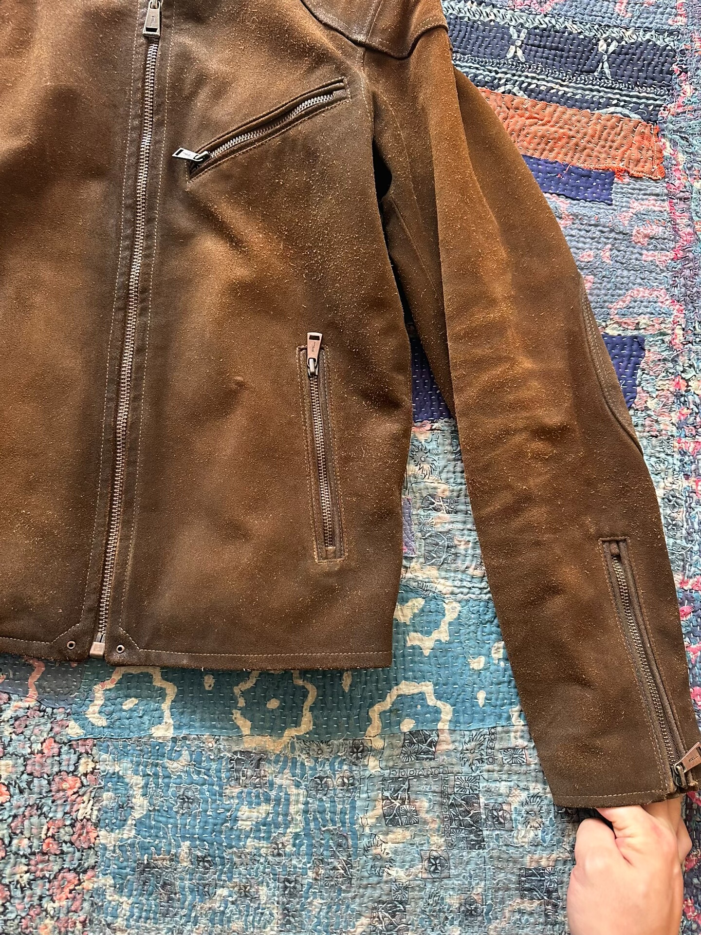 Polo Ralph Lauren Brown Suede Moto Jacket — back