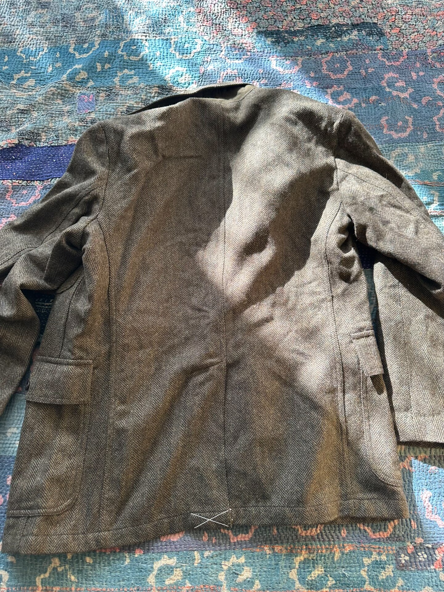 RRL Brown Herringbone Vintage Wool Jacket — front