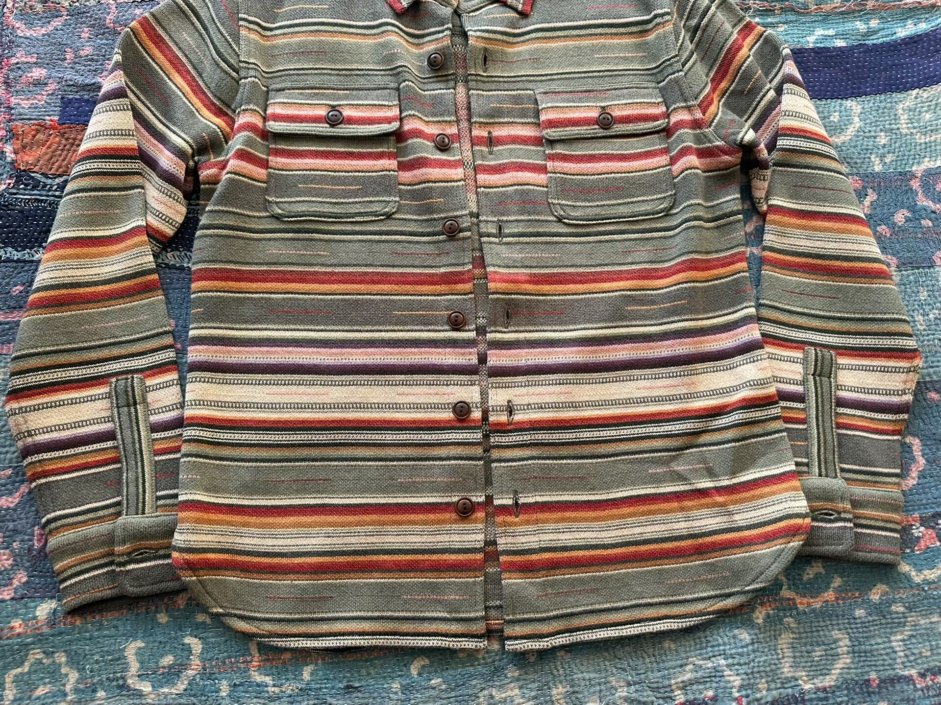 RRL Long-Sleeve Stripe Button-Up Shirt — back
