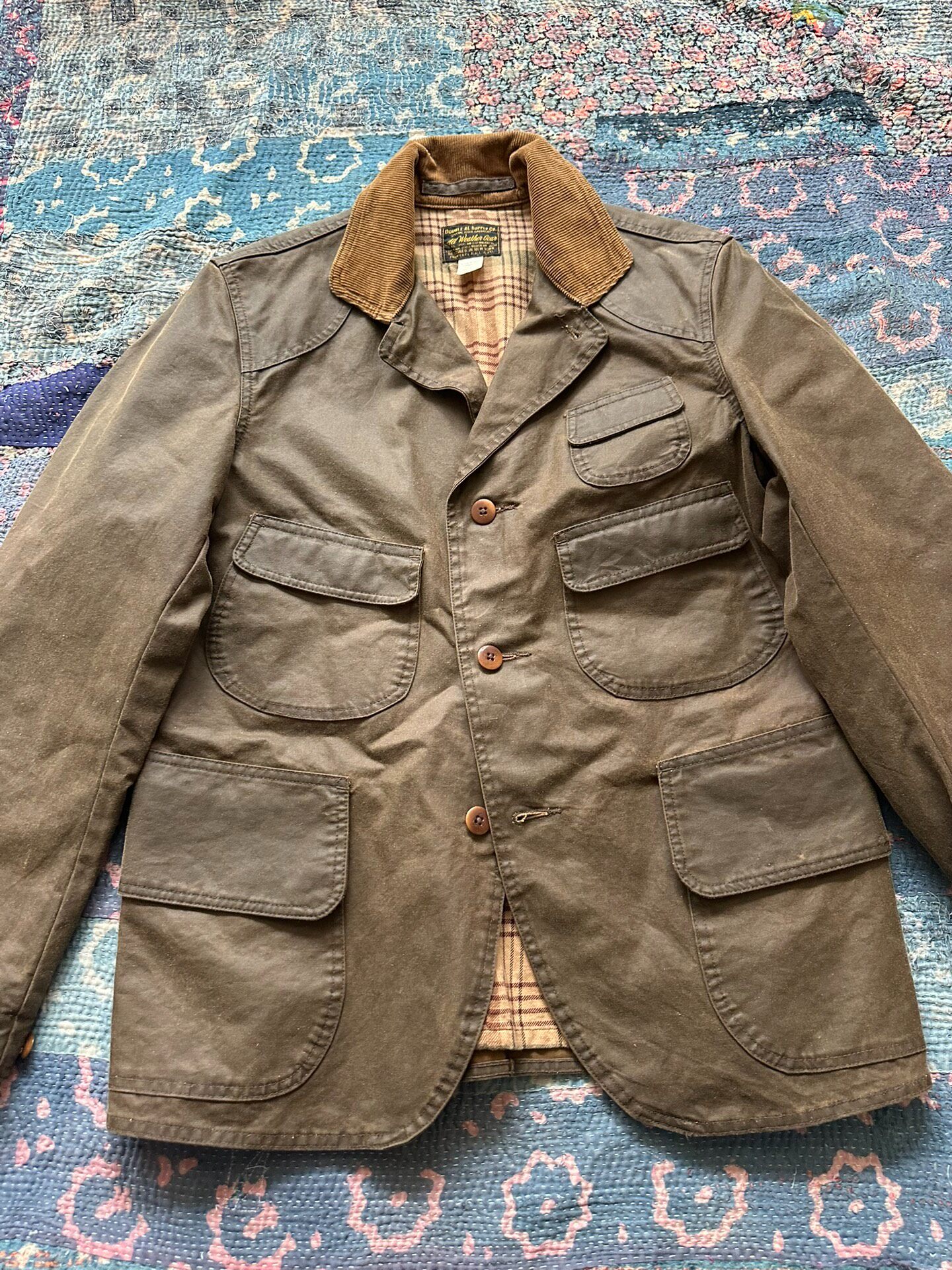 RRL Brown Oiled Wax Corduroy Collar Jacket